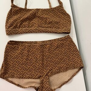 Fendi X Skims Tan Logo Set